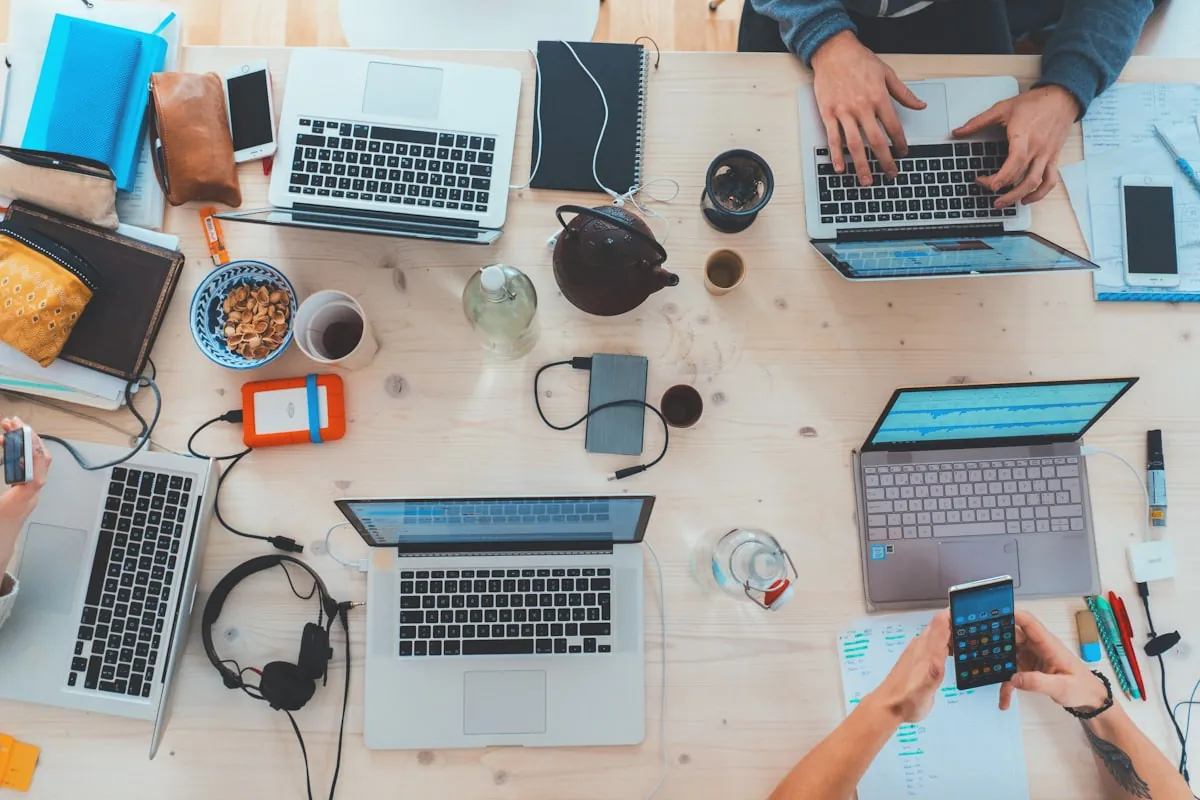 Working at a desk, late